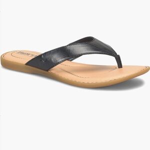 Born Ciara Flip Flop Black Leather Women’s Size 6M